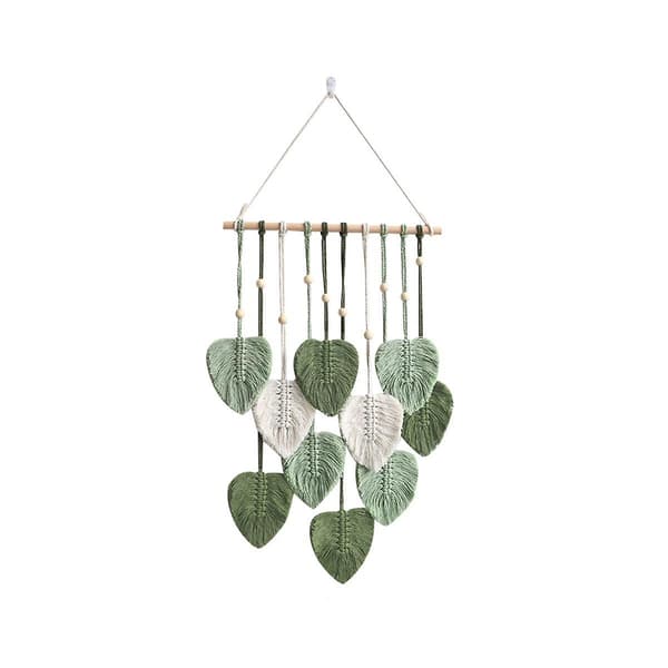Blad Macrame Vägg Hängande Boho Rum Heminredning Vävda Estetiska Väggbonader Hem Rum Bröllop Deko