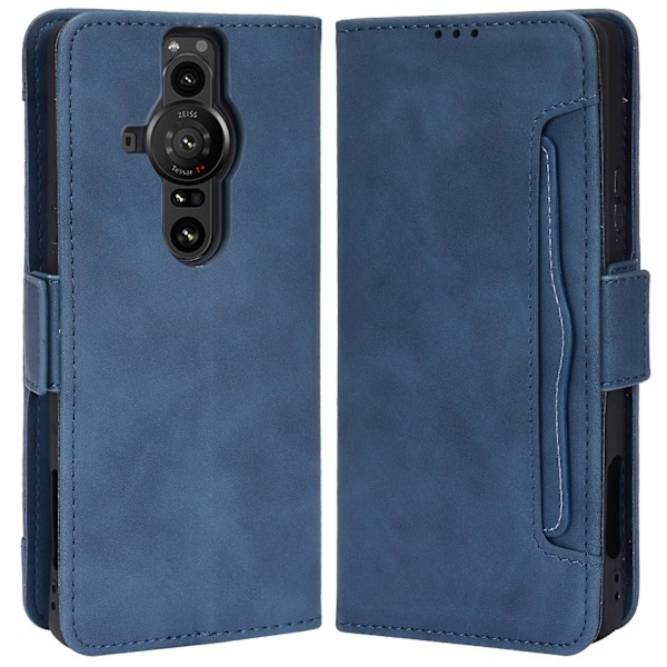 For Sony Xperia Pro-i Drop-proof Magnetic Closure Flip Case Multiple Card Slot Design Wallet Stand Pu Leather Phone Cover