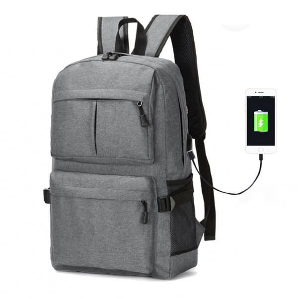 Alsidig Komfort Rygsæk med USB og Laptop Rum Grå