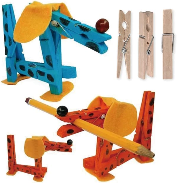 (Pakke med 50) Klesklyper i tre, ca. 7,3 cm lange