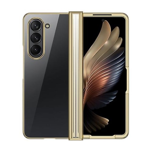 Elektropläterat tredelat mobiltelefonskal för Samsung Galaxy Z Fold5 Gold