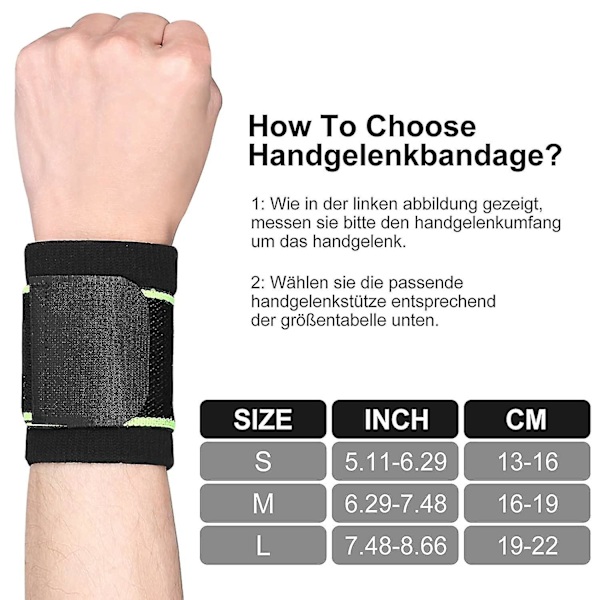 2-pack Justerbara handledsbandage, handledsbandage för Karpaltunnelsyndrom, Artrit och Tendinit Smärtlindring, handledsstöd för Sport, Gymnastik, Styrketräning Orangr M