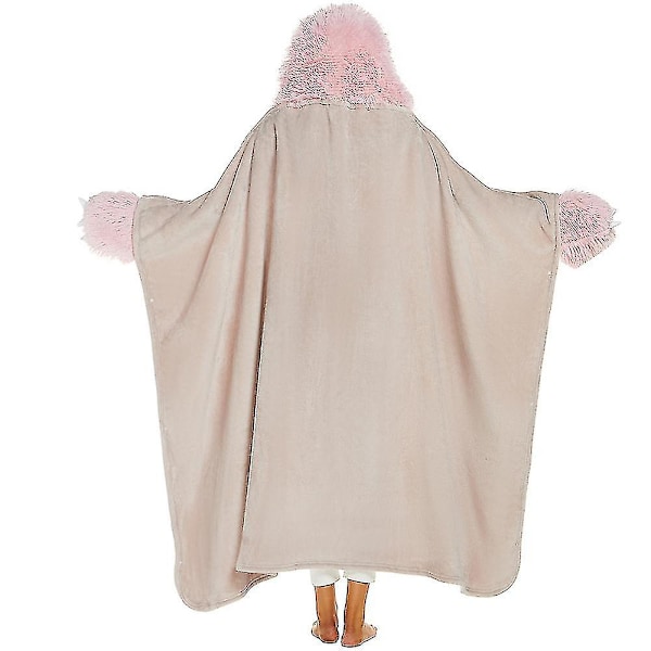 Storlek Hoodie-filt för kvinnor - Söt Sloth Flamingo