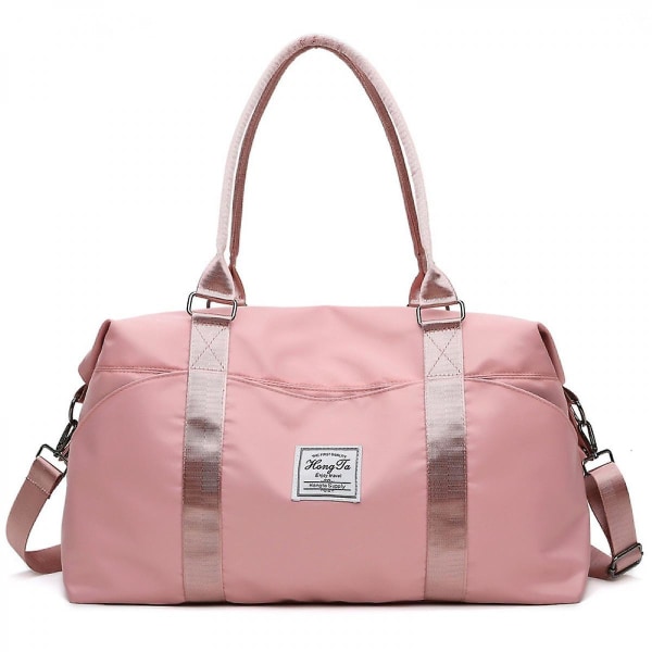 Matkalaukku Pölynkestävä, suuri kapasiteetti Nylon Dry Wet Separation Duffle Bag naisille (vaaleanpunainen)