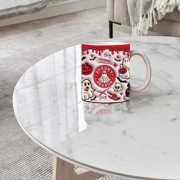 Ny läskig Halloween-kaffemugg Vattenmugg Halloween Pumpa A