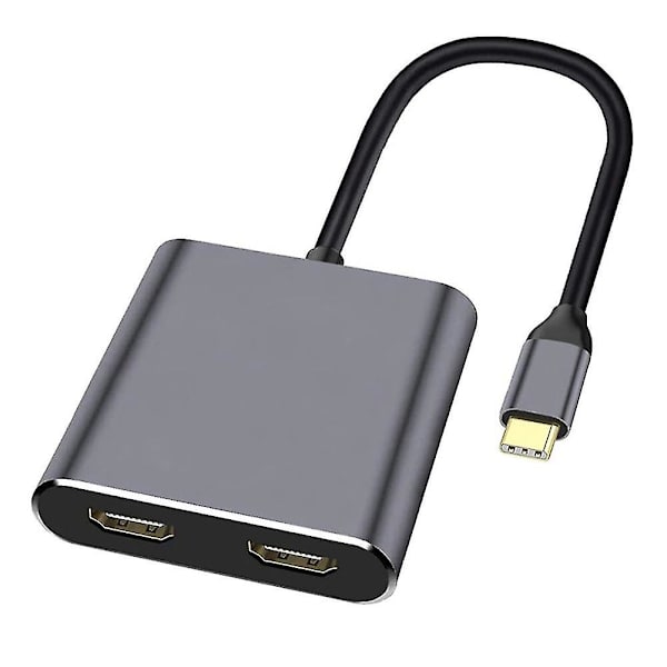 4-i-1 USB Type C Hub til Dual 4K HD-kompatibel opladningsport USB-C dockingstationadapter Support Dua