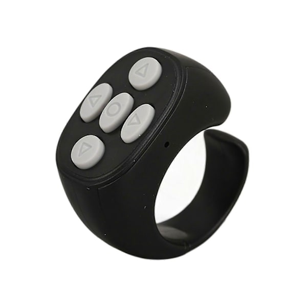 Smart Ring Controller Bluetooth 5.3 Trådlös Fjärrkontroll Sida Vändare För Tik Tok E-bok Black