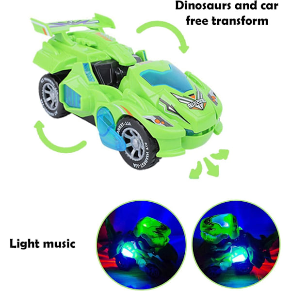 Heytea Deform Dinosaur Leksaker För Pojkar Flickor, 2 I 1 Dinosaurie Leksaksbilar För Barn, Transformerande Dinosaurie Led Bil Med Musik, Automatisk Dino Transformers T