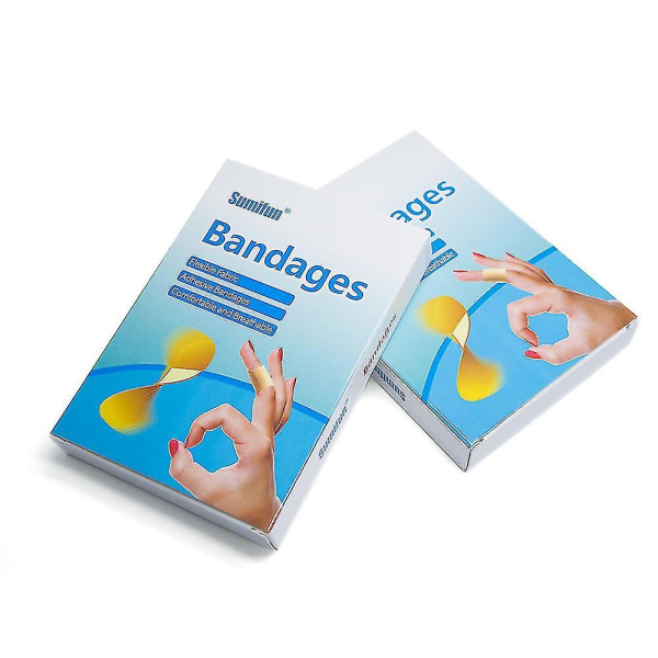 100 stk./æske Vandtæt åndbar bandage klæbende sår Førstehjælp Hæmostase Antibakteriel Band Aid Husholdningsplastre