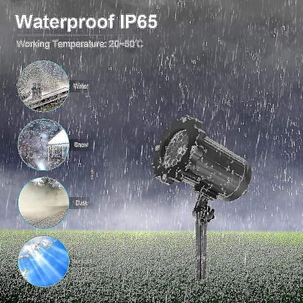 LED-projektor Jullampa Snöfall Ljus Med Fjärrkontroll IP65 Vattentät Utomhus och Inomhus Juldekoration Snöflinga LED Julprojektor