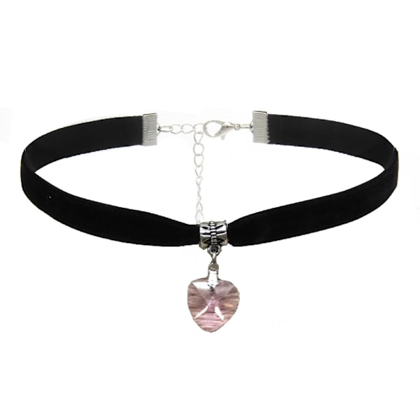 Justerbar Chic Faux Læder Vintage Gotisk Stil Fløjls Choker til Kvinder Pink
