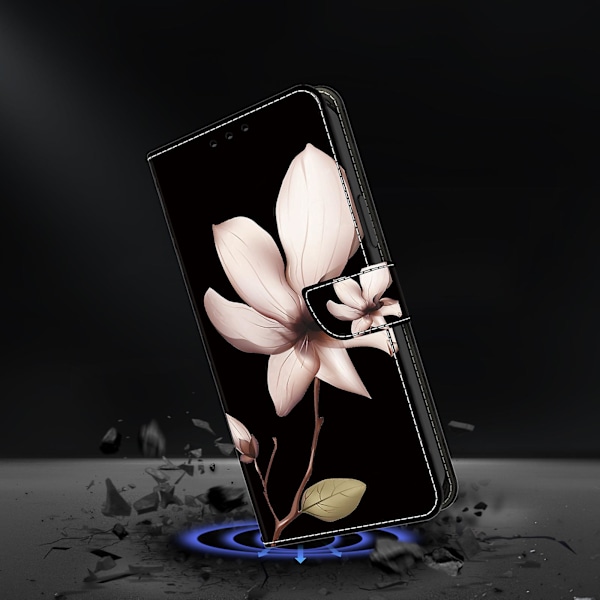 För Motorola Moto G84 5g Läderfodral Tryckt 3d Mönster Stativ Stötsäkert Telefonskal Pink Flower