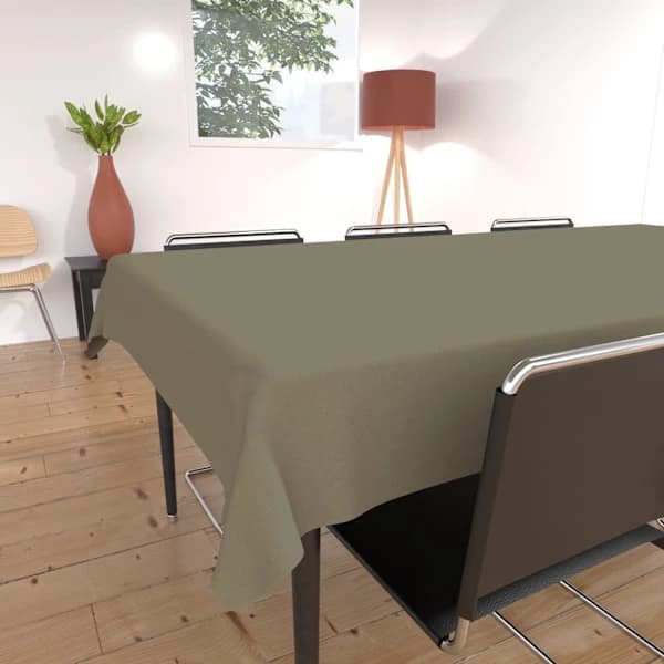 Duk, polyester, gråbrun, flekkbestandig, 140 x 200 cm