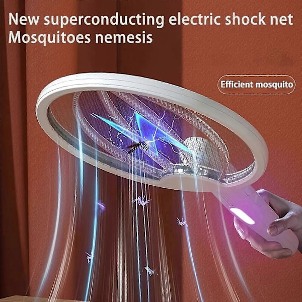 1 st, Elektrisk Flugsmällare, 4-i-1 Bug Zapper Racket, Flugsmällare Myggfälla Ljus, USB Laddningsbar, Lämplig För Inomhus Hem Kontor Bakgård Trädgård C