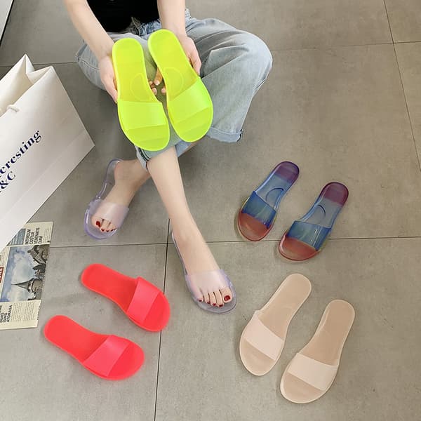 Bløde og komfortable, transparente sandaler til kvinder, perfekte til stranden Red 41