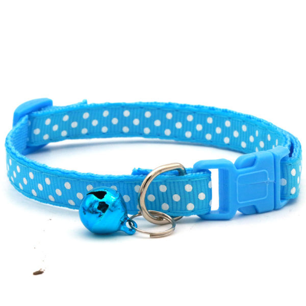 Polka Dot Collar Polka Dot Pet Collar with Bell Suitable for Dogs, Cats and Small Dogs - Sky Blue Sky Blue