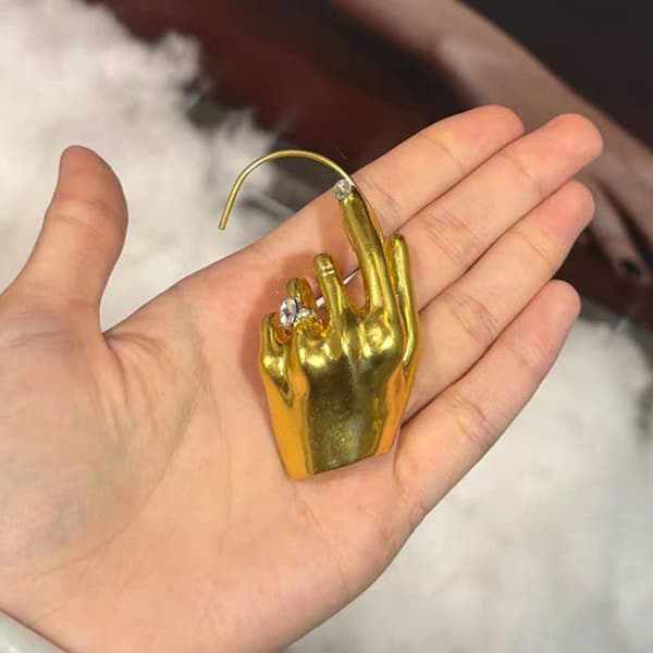 Retropunk personlig design gester utan öronhål, örhängen för kvinnor Silver single left ear