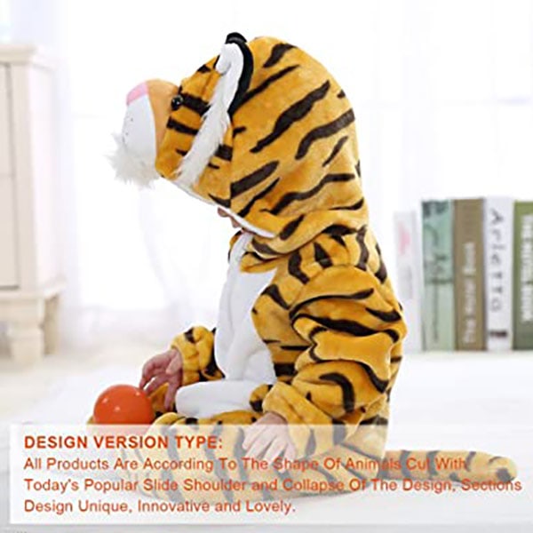 Unisex-vauvan housut talven syksyn flanellihaalari Animal Tiger Cosplay -asut Tiger 90CM