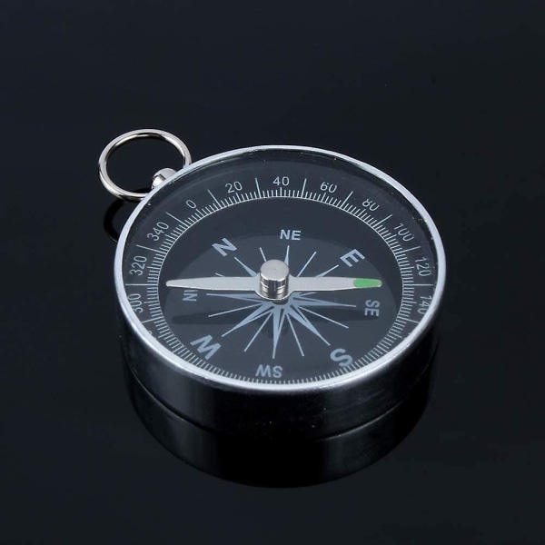Kompass med hvit urskive, 45 mm bærbar lommekompass i aluminium Høy nøyaktighet overlevelseskompass for utendørs camping, sportsnavigasjon