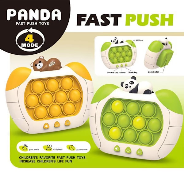 Stitch Pop It Spel - Pop It Pro Ljusspel Snabb Tryck Fidget/A- Perfekt Panda [yellow/green]