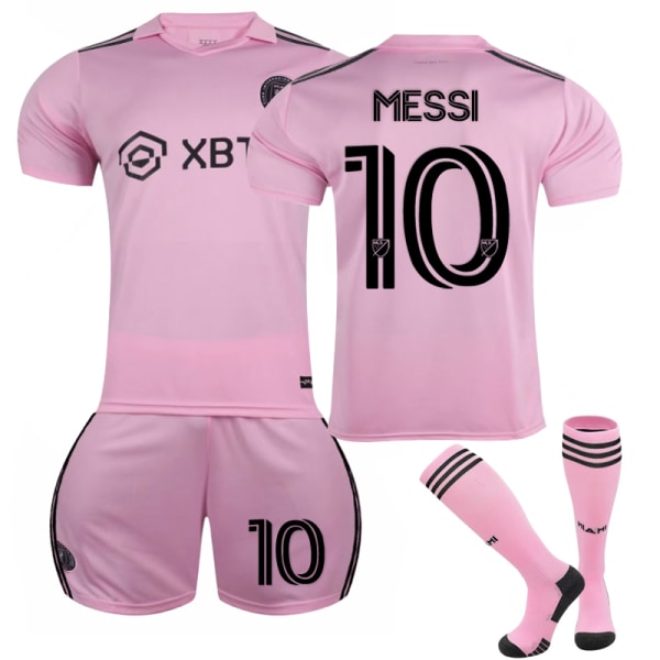 Messi Kids Inter Miami Black and Pink Football Jersey -sarja nro. 10 16