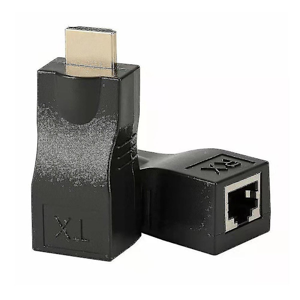 HDMI-forlenger, HDMI til RJ45 1080p LAN nettverk HDMI-utvidelse opptil 30m over Cat5e/6 UTP LAN Ethernet-kabel Blue