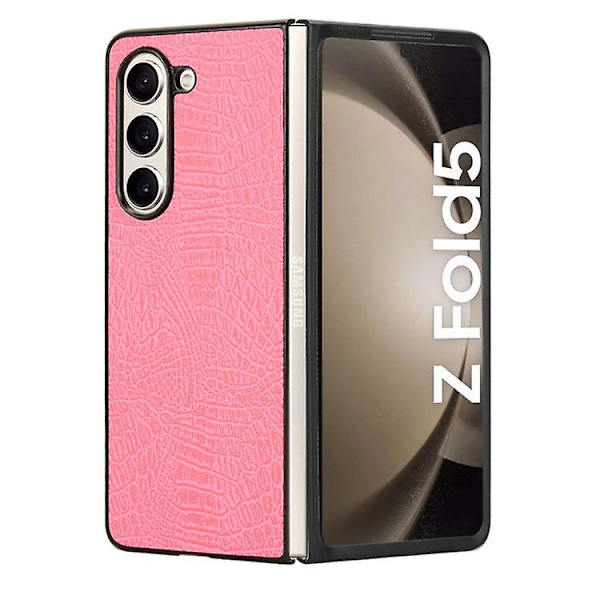 Bakskydd för Samsung Galaxy Z Fold5 med krokodilstruktur Pink