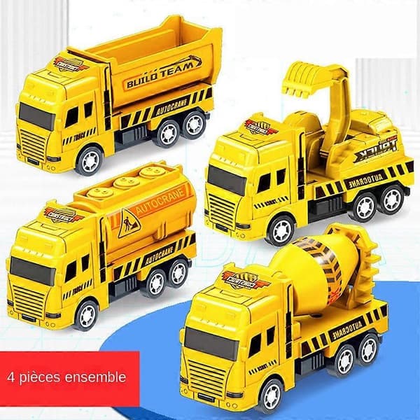 4-delad set pedagogiska barnleksaker Warrior Engineering Vehicle Model Four Mini Cars