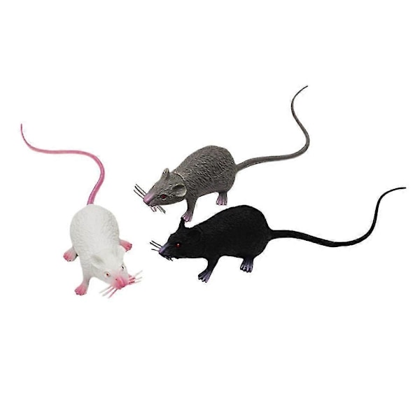 6 stk. Halloween Rotte - Plastik Rotte Halloween Dekoration Simulation Mus Prank Rekvisitter