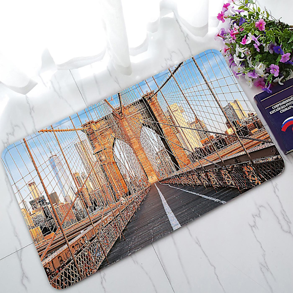 Brooklyn Bridge, New York Aamunkoitto Ovimatto Sisä- / Ulko- / Kylpyhuone Matot 45x75 Cm