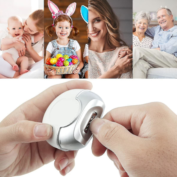 Sähköinen kynsienleikkuri, automaattinen sähköinen kynsienleikkuri, turvallinen kannettava kynsienleikkuri kynsiviila kynsienleikkuri aikuisille ja iäkkäille (di Man) white