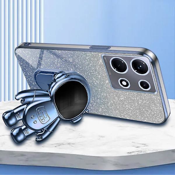 For Transsion Infinix Note 30 VIP 5G-deksel Kickstand Elektroplettering PC+TPU Telefondeksel Blue