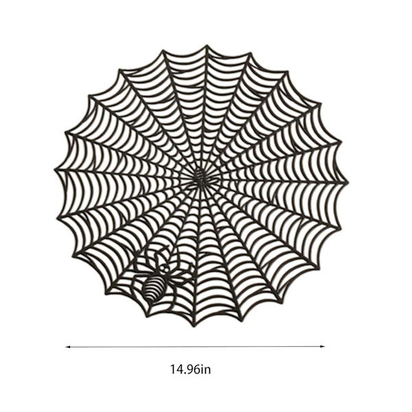 Halloween Dekoration Udhullet Isoleringsplade Massiv Polyvinylchlorid Læder Dækkeservietter, Kaffeemåtter, Køkkenbordsunderlag, Let at Rengøre Køkkenbord Black