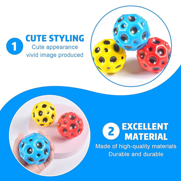 Astro Jump Ball Set - Hoppbollar i gummi med poppande ljud för barns lek utomhus 3pcs