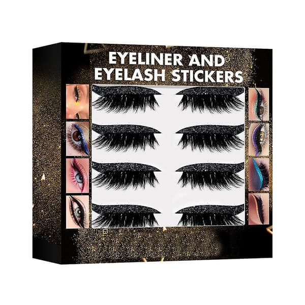 Värikkäät Eyeliner-ripsivälimerkit Itsekiinnittyvät Tekoripset Tekoripsienpidennykset black