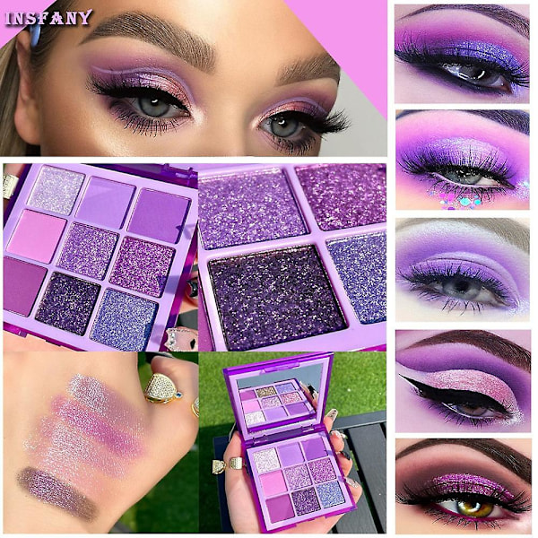 Øjenskygge Raspberry Sauce Lilla Ni Farver Lysne Øjne Modifikation Polariseret Diamant Lilla Scene Makeup Palette