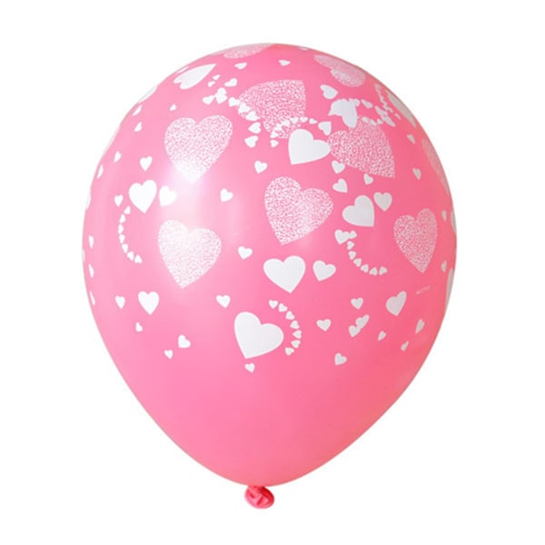 100 st/påse Partyballonger 12-tums Kärleksmönster Festdekoration Fulltryckta Hjärtballonger Alla hjärtans dag-tillbehör Pink