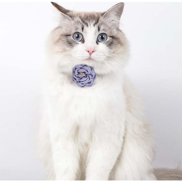 Kattehalsbånd Valentinsdag Rose Kjæledyr Hund Nylon Justerbart Halskjede Med Klokker Og Perle Dyretilbehør