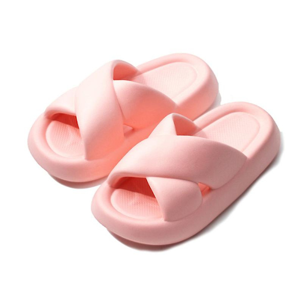 Pude Slippers til Kvinder og Mænd - Anti-Skridsikker, Hurtigttørrende Bruse-Slides, Badeværelsessandaler, Ultra-Pude, Tyk Sål pink 38 to 39