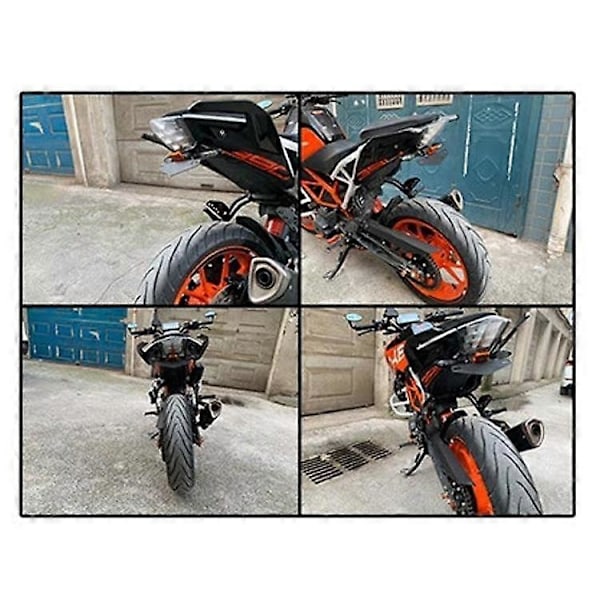 Sopii KTM DUKE 125 200 250 390 -moottoripyörään, jossa on kevyt rekisterikilven kehys, lyhyt takarekisterikilpi black