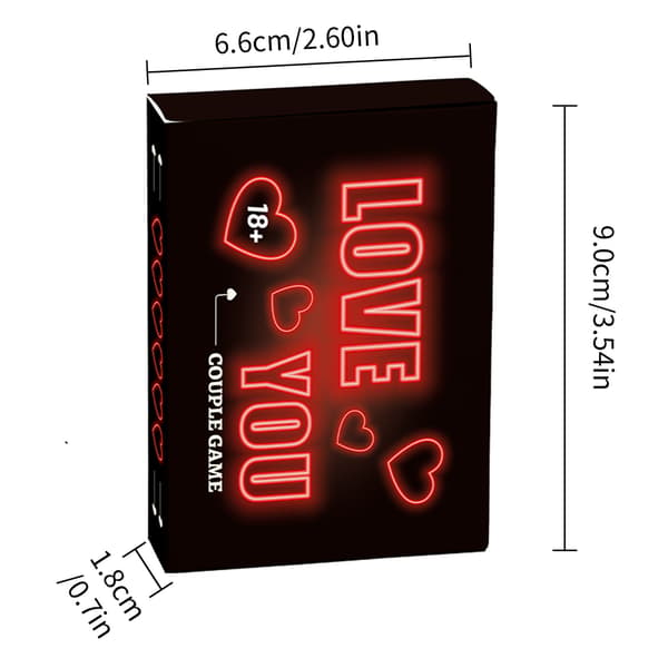 100 JEG ELSKER DIG neon par kort engelsk version spil interaktive kort
