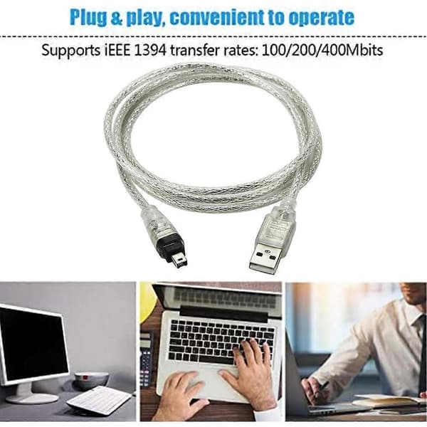 USB-kabel (hane till Firewire IEEE1394a hane, med 4 stift