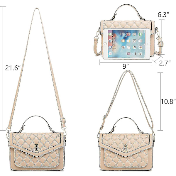 Naisten crossbody-laukut, PU-nahkalaukku, naisten tikattu laukku kahvalla, naisten lompakko, pieni iltalaukku