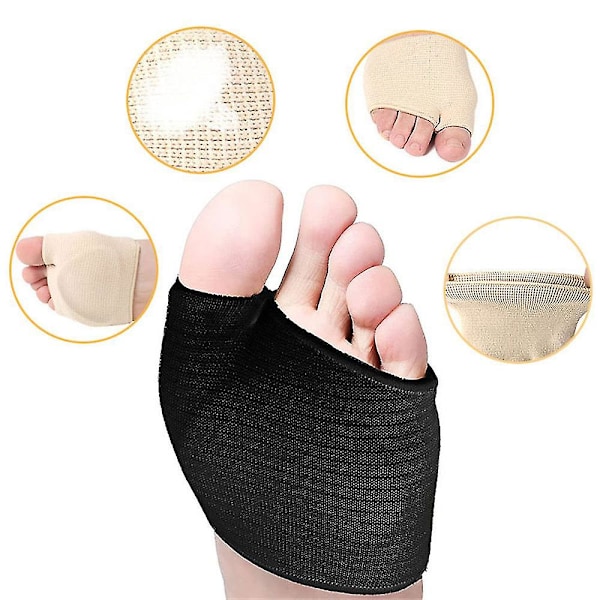 Gel Ball Of Foot Cushion Metatarsal Foot Pads Mortons Neuroma Pain Relief Black s