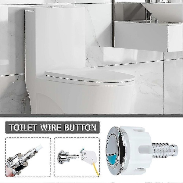 Toilet Trykknap Dobbelt Skyl Vandbesparende Krom Til Ideelle Cisterne Tank Dele round type black