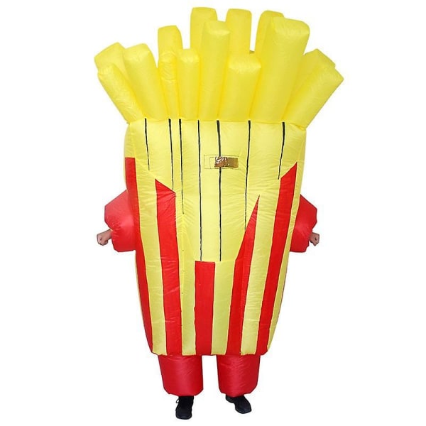 Halloween Uppblåsbara Kläder Cosplay Party Rolig Soda Vatten Hamburgare Pommes Frites Kaffekopp Dekorationer För Vuxen French fries 150-190cm