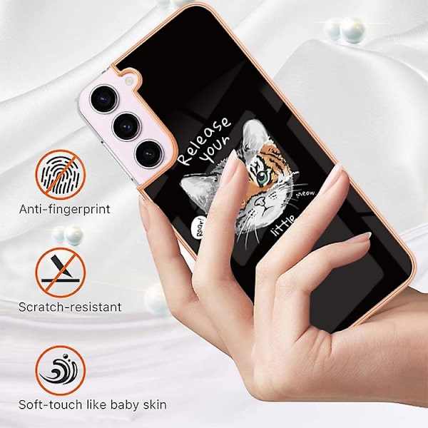 Mobiltelefondeksel for Samsung Galaxy S23 5g med elektroplettering marmor dobbeltsidig IMD Natural Growth