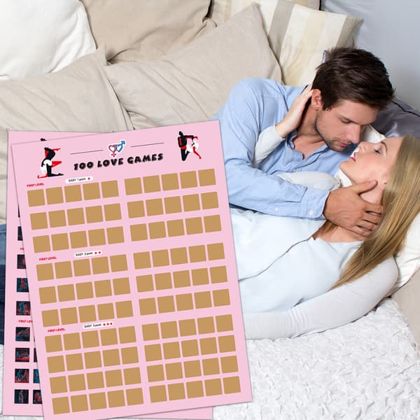 2-pack Love Games skraplotter för par, 100 utmaningsskraplotter som gåvor