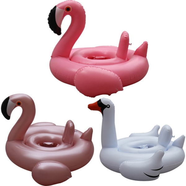 Baby Pool Float, Inflatable Flamingo Float, Infant Swimming Ring, Inflatable Pink Flamingo Baby Float for Pool, White White