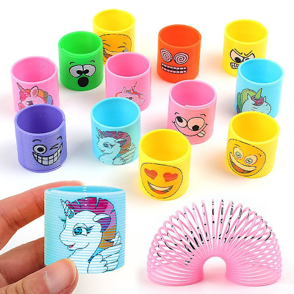 12 kpl Mini Rainbow Magic Springs -leluja Yksisarvinen lahja syntymäpäiväjuhliin lahja muisto lahja antaa lahjoja lapsille lapsille pinjatta täytteet 12pcs